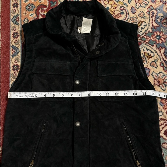 Black Genuine Leather Puffer Vest Women’s Medium Choice Vintage Retro Boho Chic - Picture 7 of 7